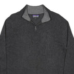 PATAGONIA Mens Dark Grey Pullover Plain Half Zip Cashmere Blend Jumper M Soft