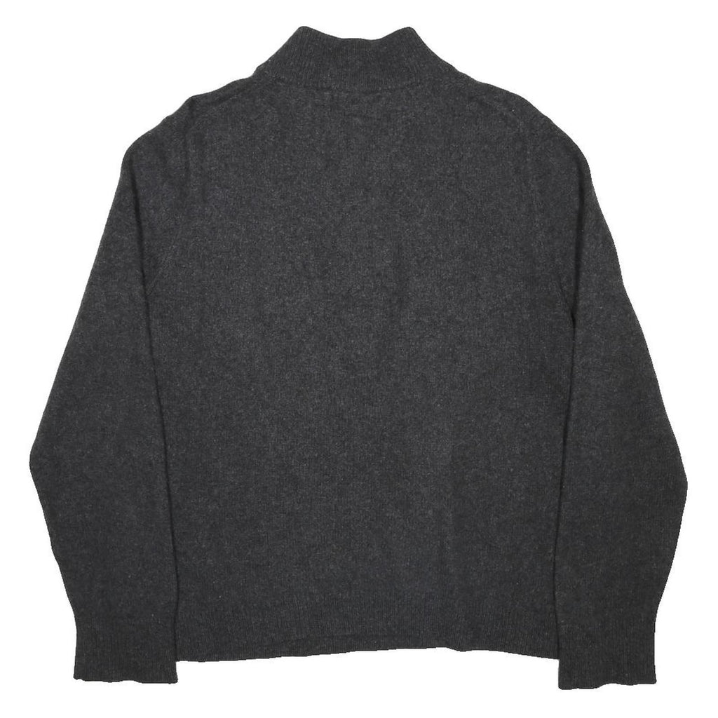 PATAGONIA Mens Dark Grey Pullover Plain Half Zip Cashmere Blend Jumper M Soft