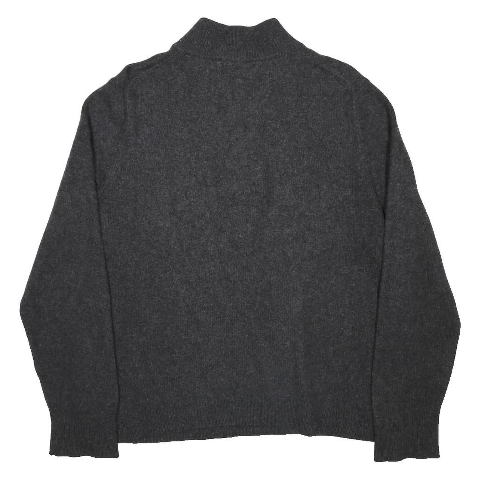 PATAGONIA Mens Dark Grey Pullover Plain Half Zip Cashmere Blend Jumper M Soft
