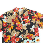 CARRIAGE COURT Womens Black Red & Beige Floral Shirt Short Sleeve Collared L