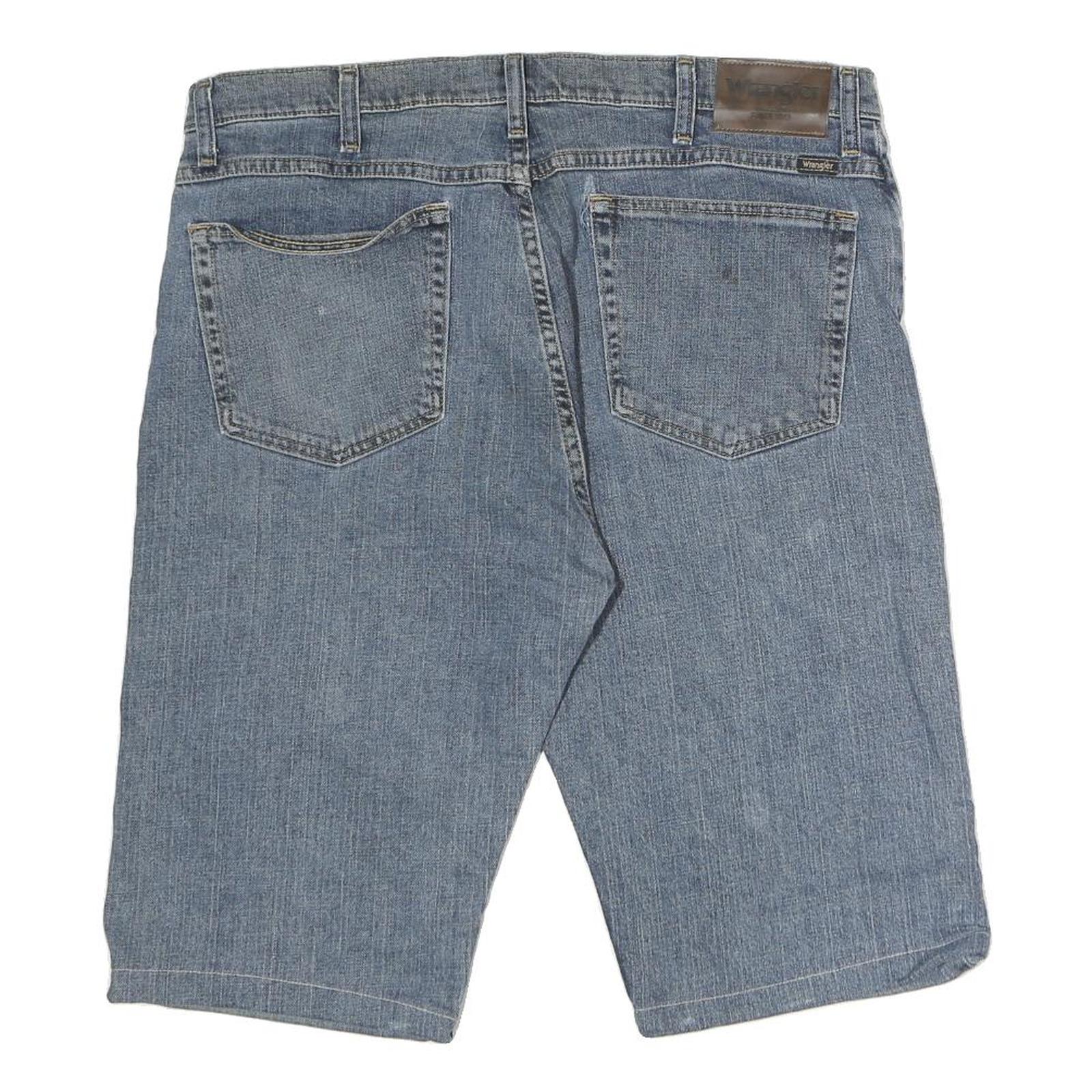 WRANGLER Mens Denim Blue Relaxed Fit Shorts L W36 Casual Summer Style