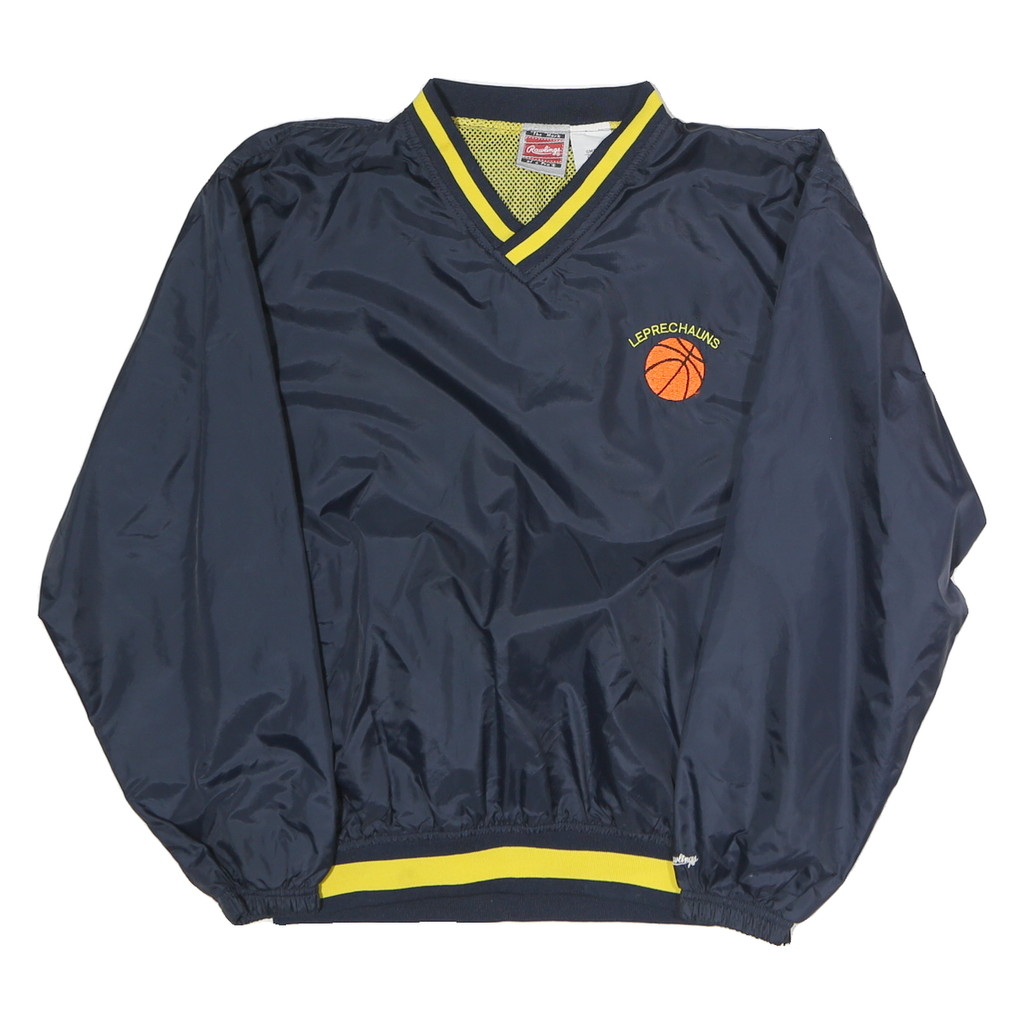 ROWLINGS Mens Navy & Yellow V Neck S Basketball Sweatshirt Pullover Sports