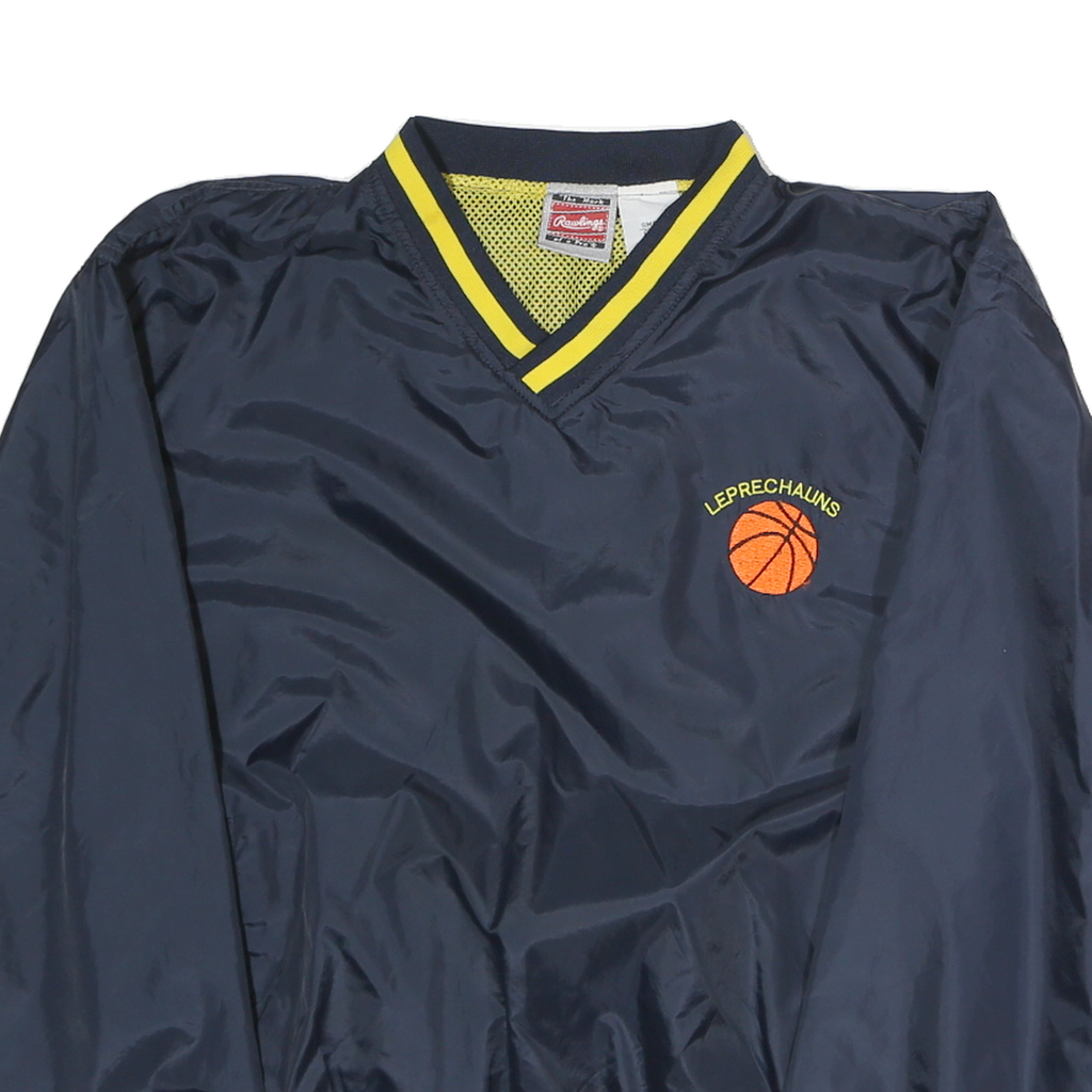 ROWLINGS Mens Navy & Yellow V Neck S Basketball Sweatshirt Pullover Sports