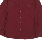 WRANGLER Mens Maroon Shirt L Cotton Blend Casual Workwear Button Up Relaxed Fit