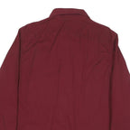 WRANGLER Mens Maroon Shirt L Cotton Blend Casual Workwear Button Up Relaxed Fit