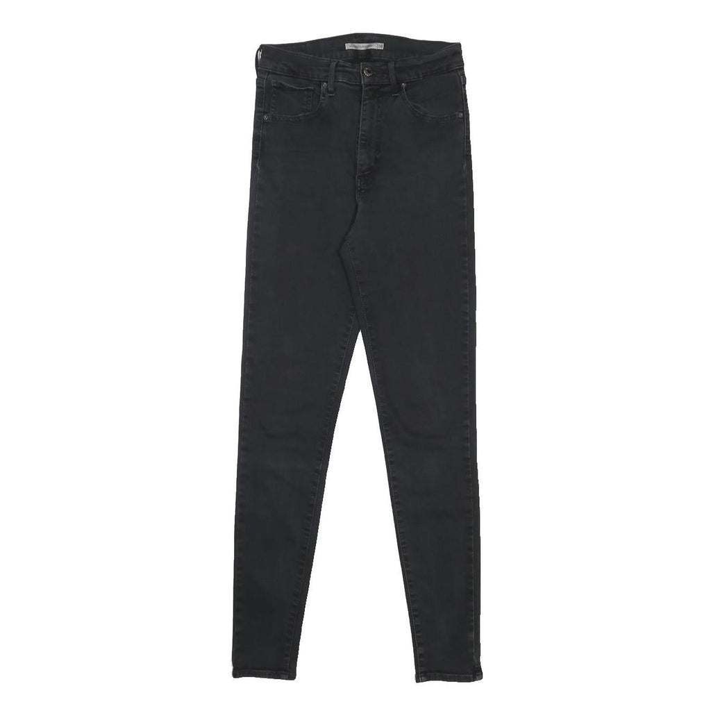 LEVI'S Womens Black Slim Skinny Denim Cotton Blend Dark Wash W25 L30 Zip