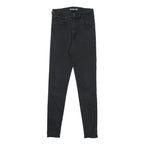 LEVI'S Womens Black Slim Skinny Denim Cotton Blend Dark Wash W25 L30 Zip