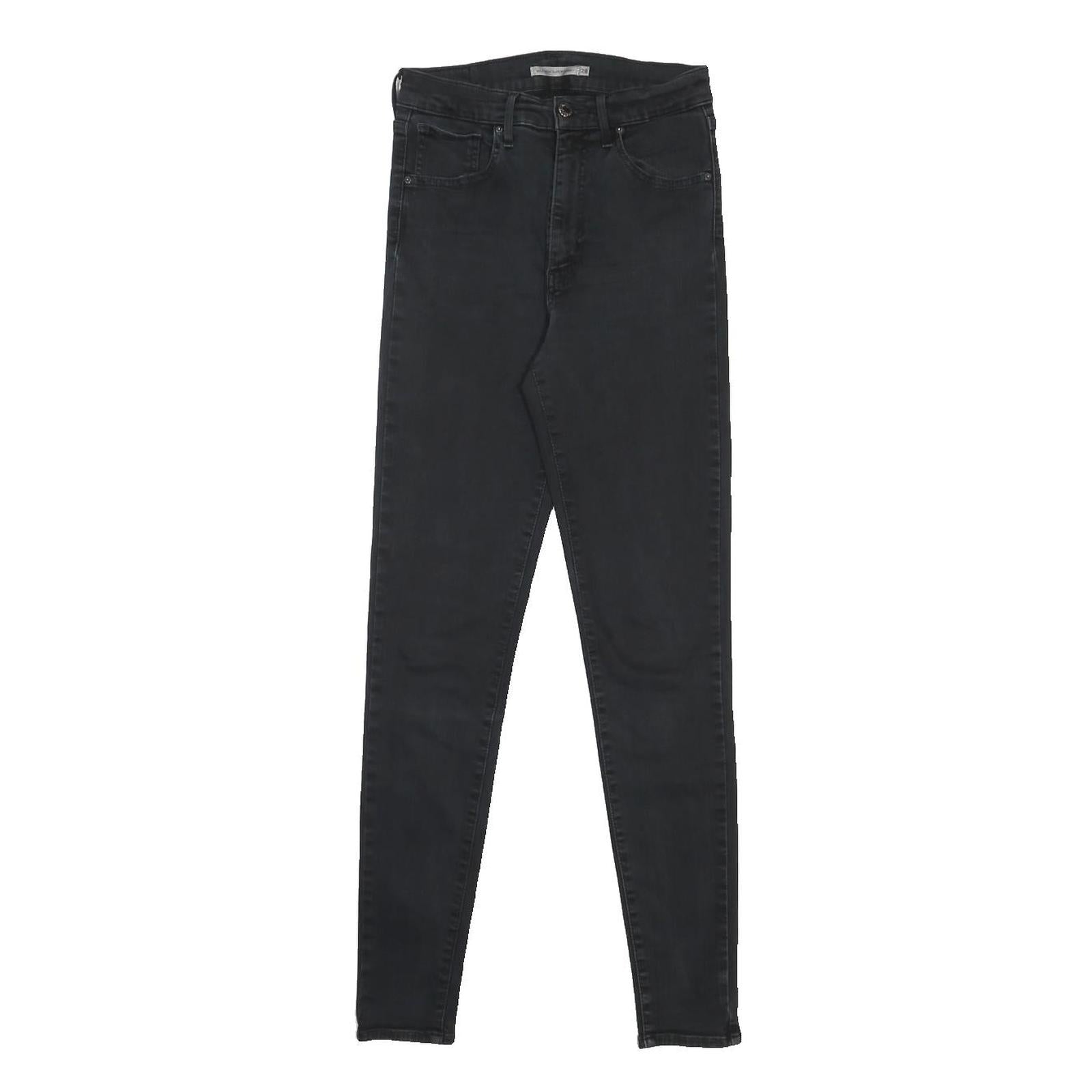 LEVI'S Womens Black Slim Skinny Denim Cotton Blend Dark Wash W25 L30 Zip