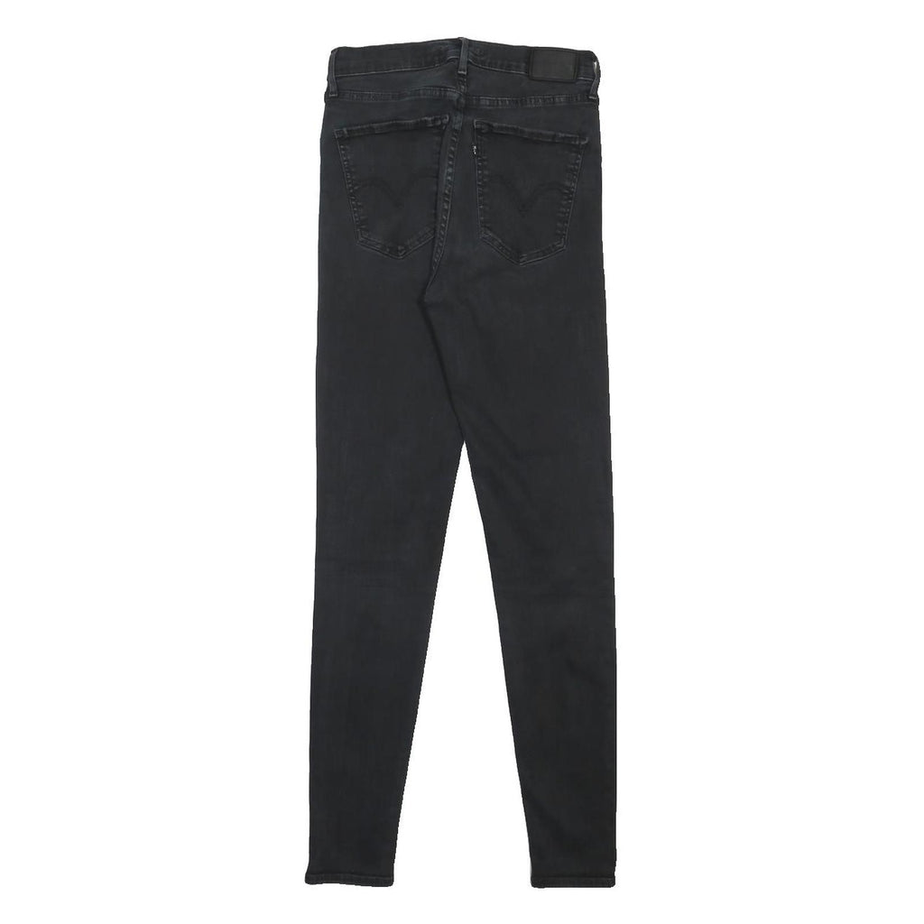 LEVI'S Womens Black Slim Skinny Denim Cotton Blend Dark Wash W25 L30 Zip
