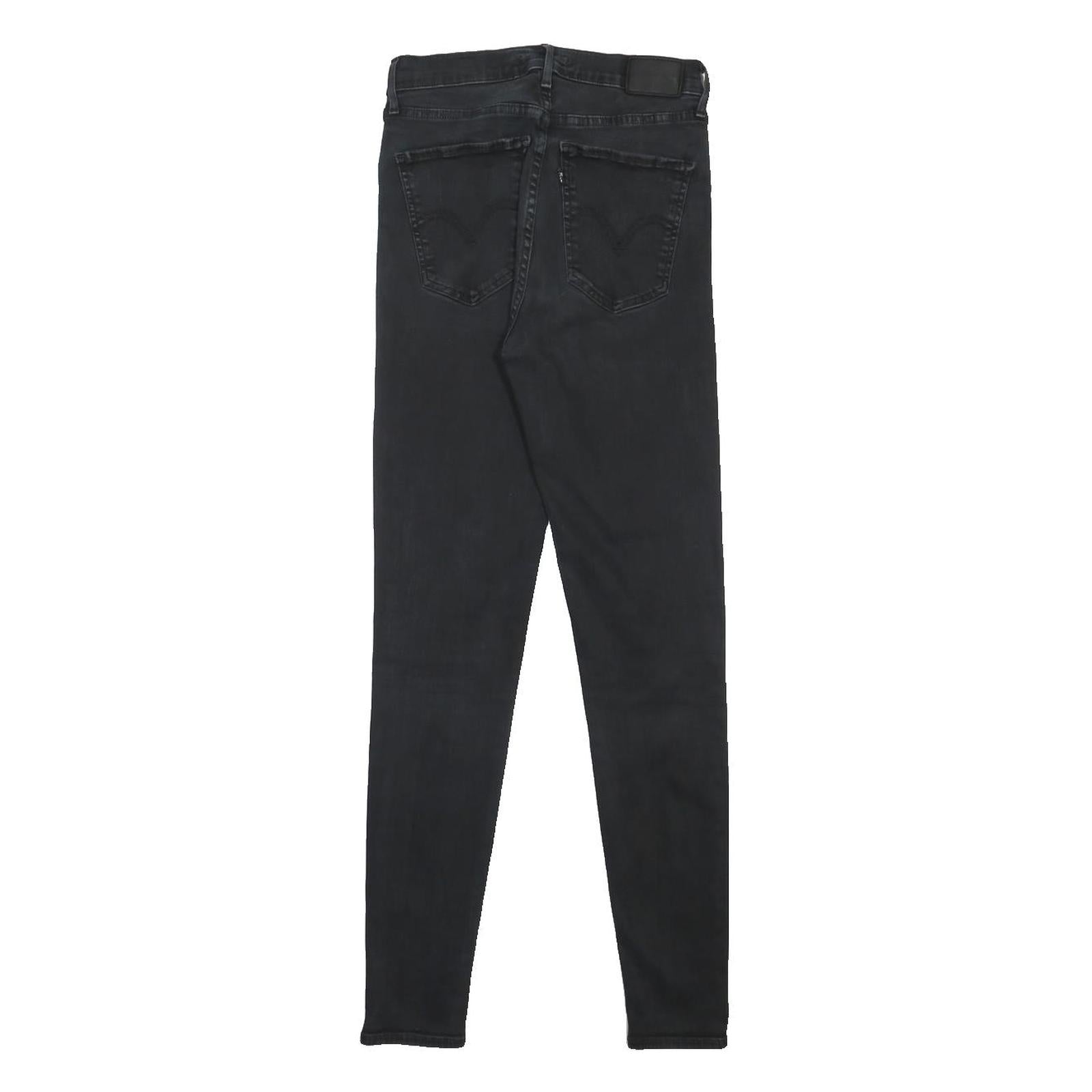 LEVI'S Womens Black Slim Skinny Denim Cotton Blend Dark Wash W25 L30 Zip