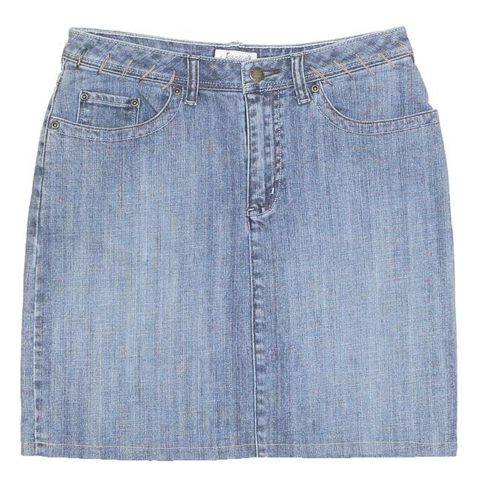 JESSICA Womens Blue Denim Mini Cotton Skirt M Casual Summer Staple