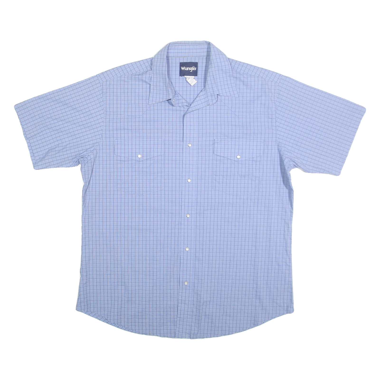 WRANGLER Mens Blue Check Shirt XL Cotton Blend Comfortable Casual