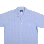 WRANGLER Mens Blue Check Shirt XL Cotton Blend Comfortable Casual
