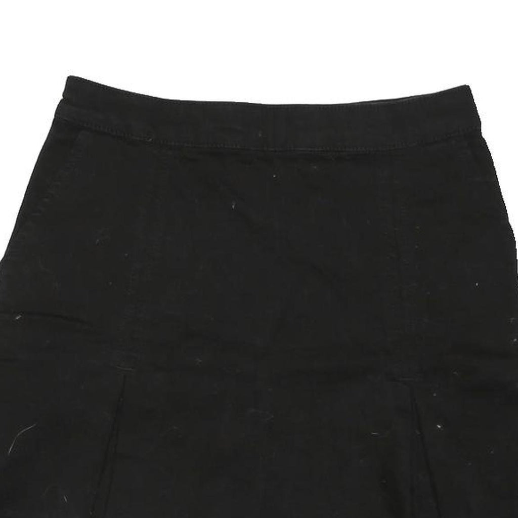 OASIS Womens Black Cotton Blend Mini Skirt S Zip Closure Pockets Casual