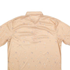 CALIFORNIA STYLING Mens Beige Polo Shirt XL Short Sleeve Floral Print Casual