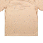 CALIFORNIA STYLING Mens Beige Polo Shirt XL Short Sleeve Floral Print Casual