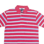 TOMMY HILFIGER Mens Polo Shirt Red Striped M