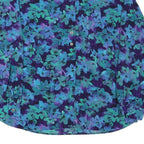 DELMOD Womens Blue & Green Floral Shirt Long Sleeve Collared XL Casual