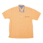 TOMMY HILFIGER Mens Orange & Blue Stripe Casual Shirt M Embroidered Logo