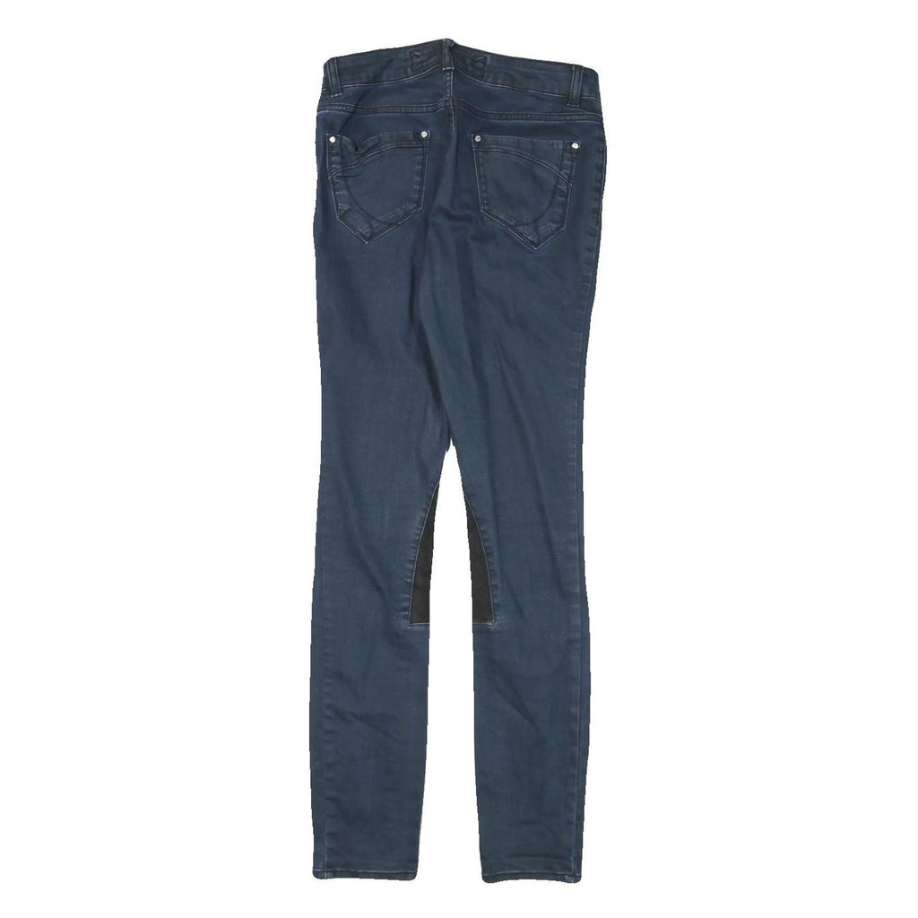 KAREN MILLEN Womens Slim Blue Denim Skinny Jeans W26 L29 Zippered Pockets