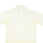 Mens Cream Shirt Regular Fit Short Sleeve Button Cotton Blend M Pocket Casual