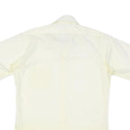 Mens Cream Shirt Regular Fit Short Sleeve Button Cotton Blend M Pocket Casual