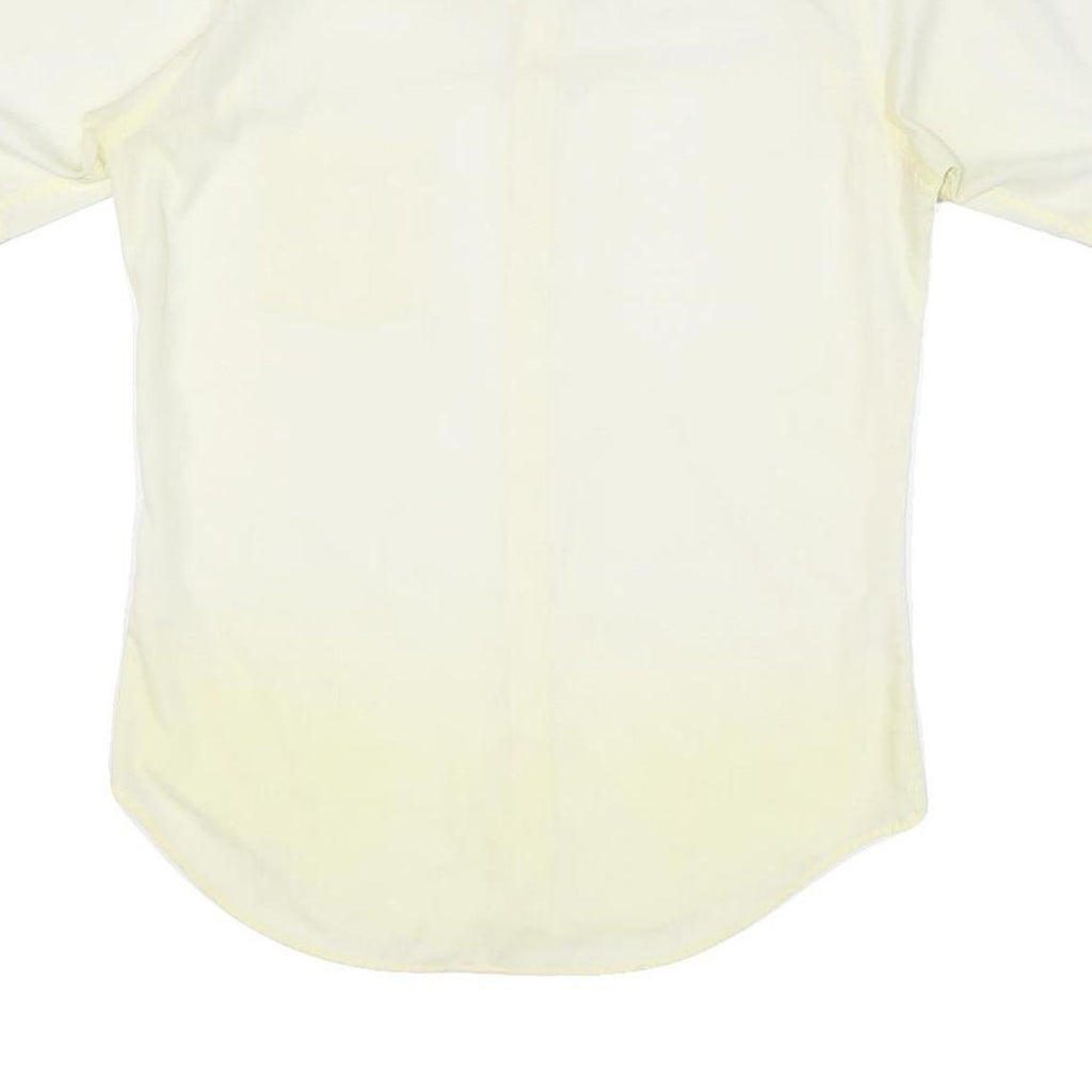 Mens Cream Shirt Regular Fit Short Sleeve Button Cotton Blend M Pocket Casual
