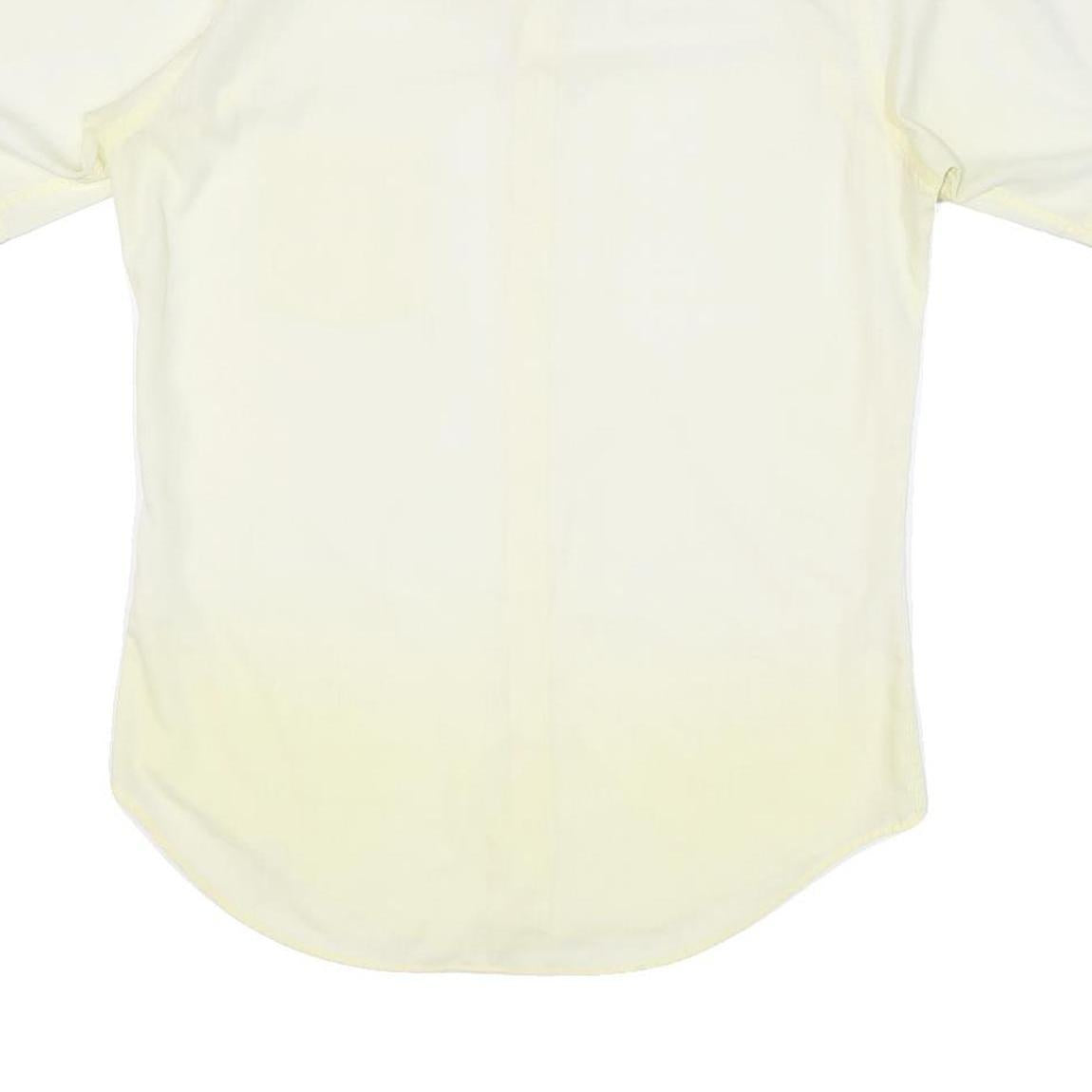Mens Cream Shirt Regular Fit Short Sleeve Button Cotton Blend M Pocket Casual