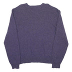 POLO RALPH LAUREN Mens Purple Jumper Plain V-Neck Basic Knit 2XL Wool Sweater