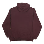 CARHARTT Mens Maroon Pullover Hoodie 2XL Cotton Blend Logo Sleeve