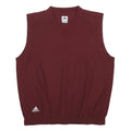 ADIDAS Mens Maroon V-Neck Sleeveless Sweatshirt M Sports Casual Gym Vest