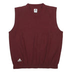 ADIDAS Mens Maroon V-Neck Sleeveless Sweatshirt M Sports Casual Gym Vest