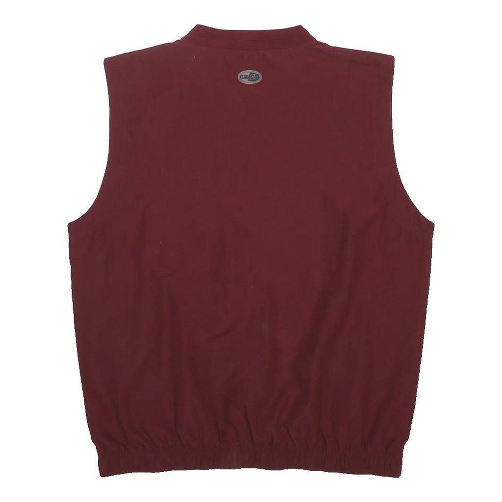 ADIDAS Mens Maroon V-Neck Sleeveless Sweatshirt M Sports Casual Gym Vest