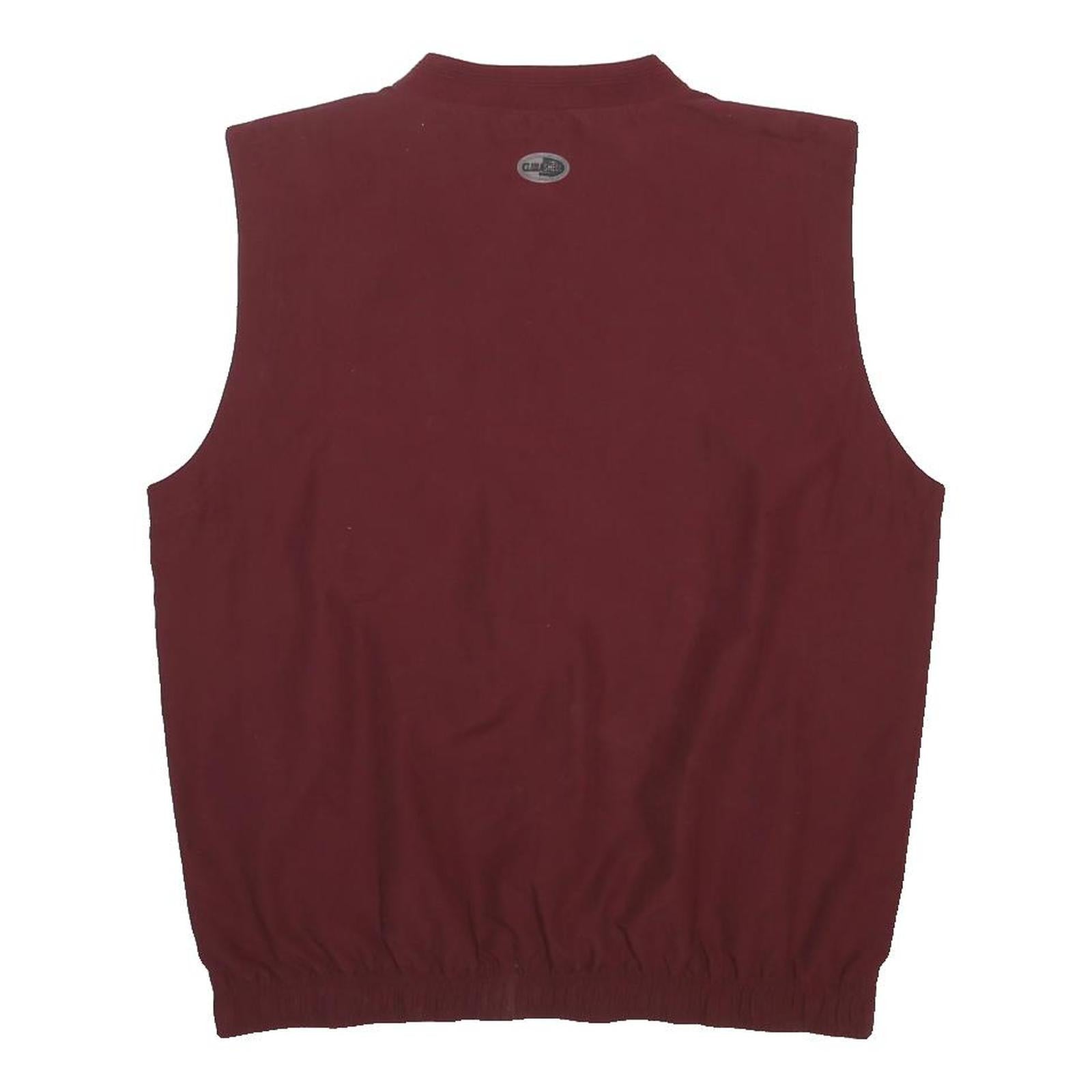 ADIDAS Mens Maroon V-Neck Sleeveless Sweatshirt M Sports Casual Gym Vest