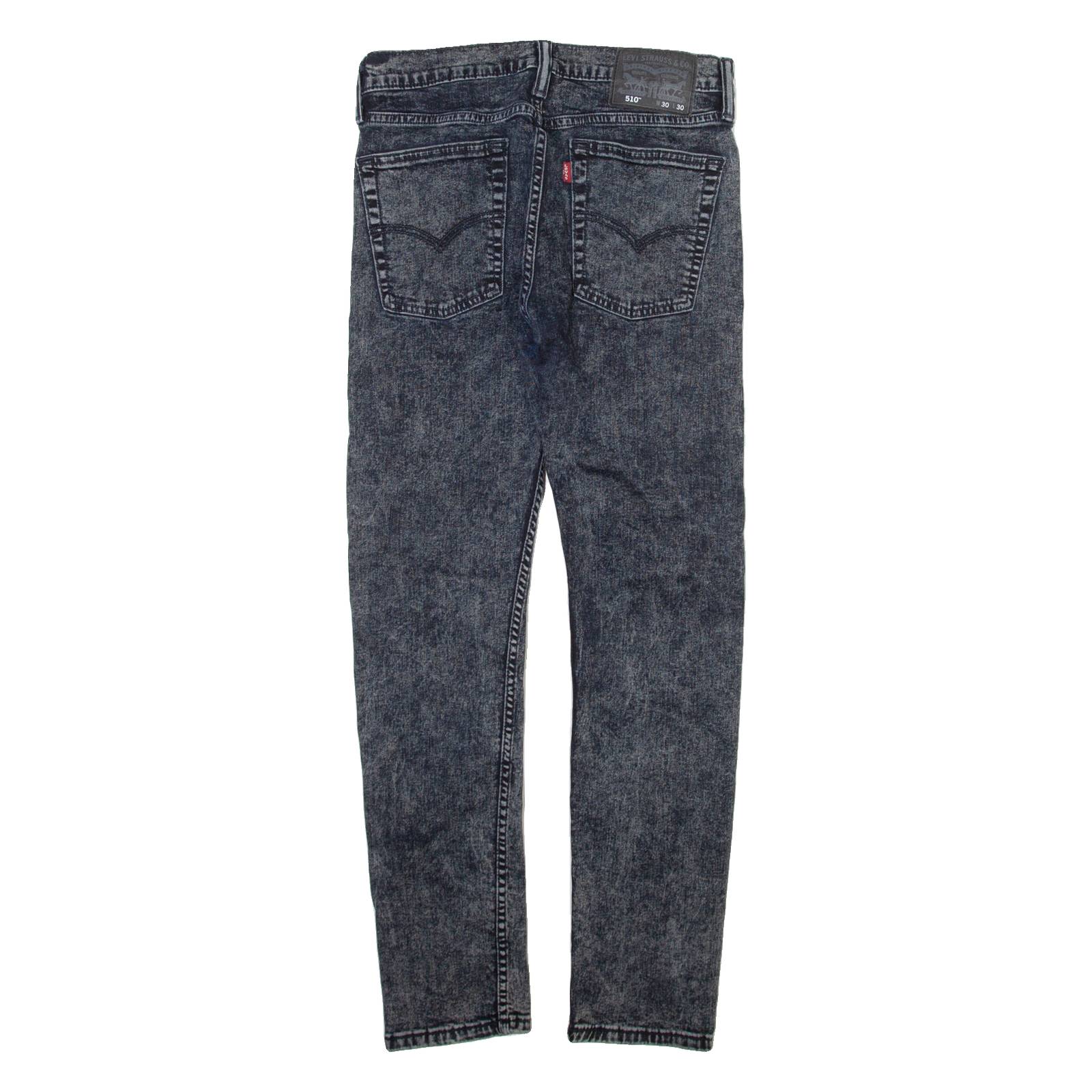 LEVI'S 510 Jeans Mens Grey Slim Skinny Acid Wash W28 L27