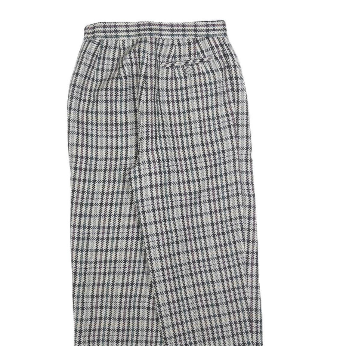 AMILLE Womens Wool Check Regular Leg Trousers W25 L26 Classic Pattern Zip