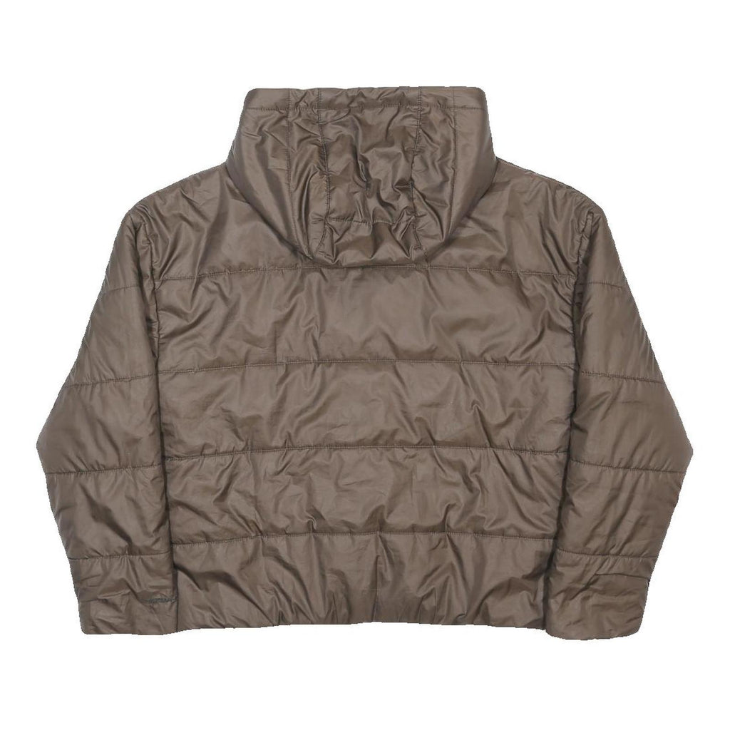 NIKE Mens Brown Jacket S Polyester Plain Hooded Zip Casual Sportswear