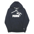 PUMA Womens Black Hoodie UK 14 Cotton Blend Pullover Sweatshirt Sportswear