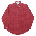 TOMMY HILFIGER Mens Red Check Shirt S Button Down Collar Long Sleeve Casual