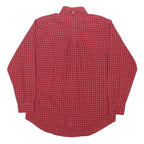 TOMMY HILFIGER Mens Red Check Shirt S Button Down Collar Long Sleeve Casual