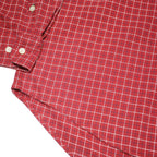 TOMMY HILFIGER Mens Red Check Shirt S Button Down Collar Long Sleeve Casual