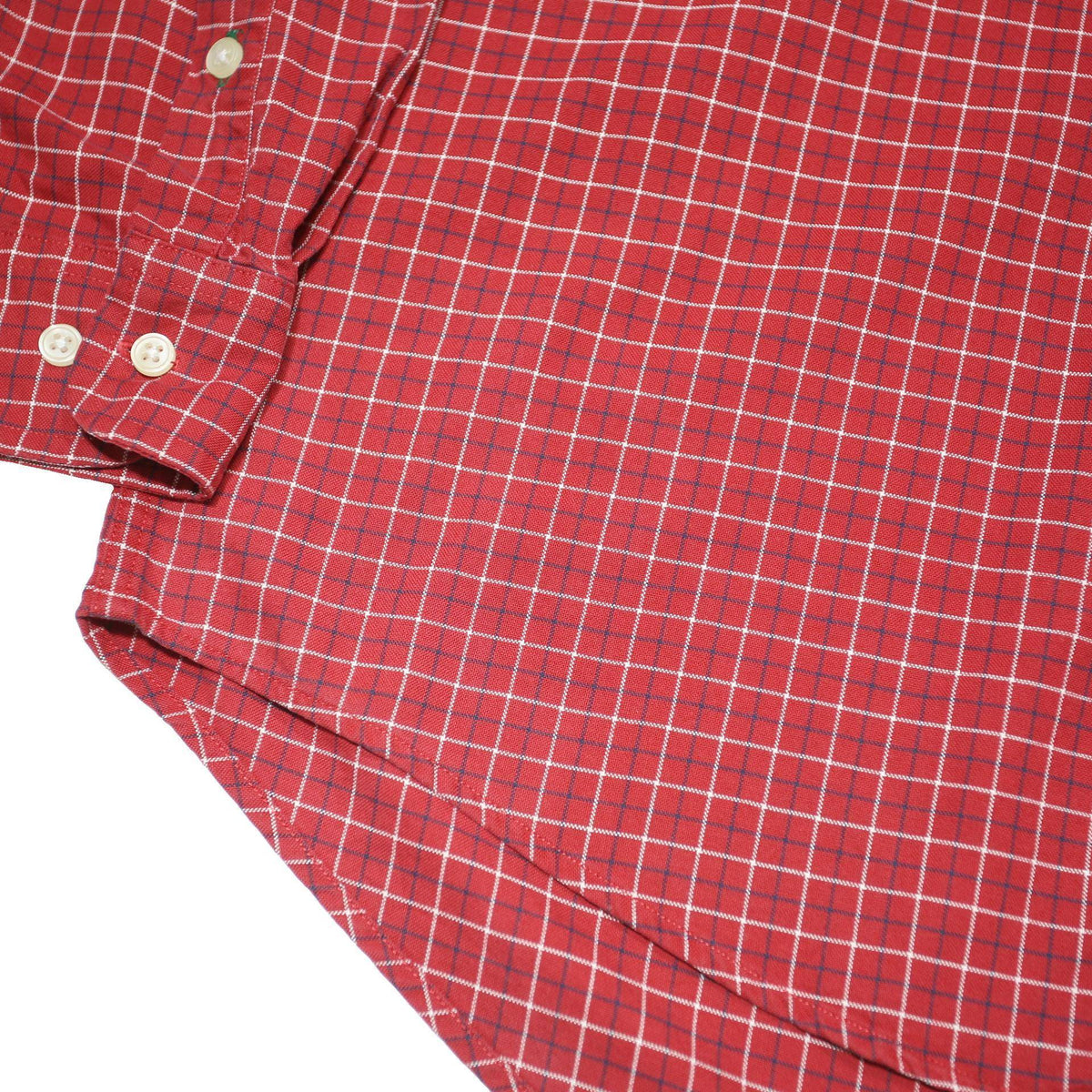 TOMMY HILFIGER Mens Red Check Shirt S Button Down Collar Long Sleeve Casual