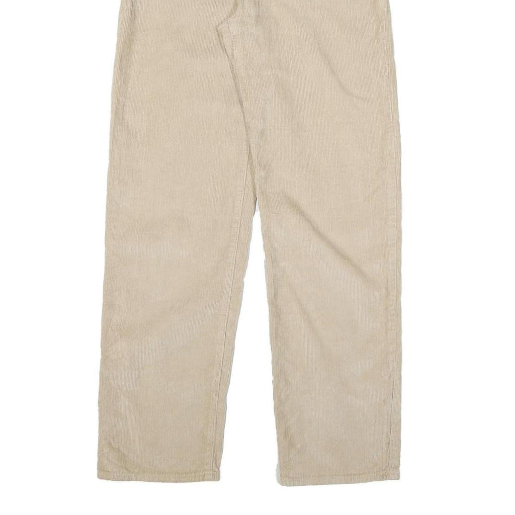 LEVI'S Womens Beige Cotton Blend Regular Straight Trousers W27 L30 Casual Zip