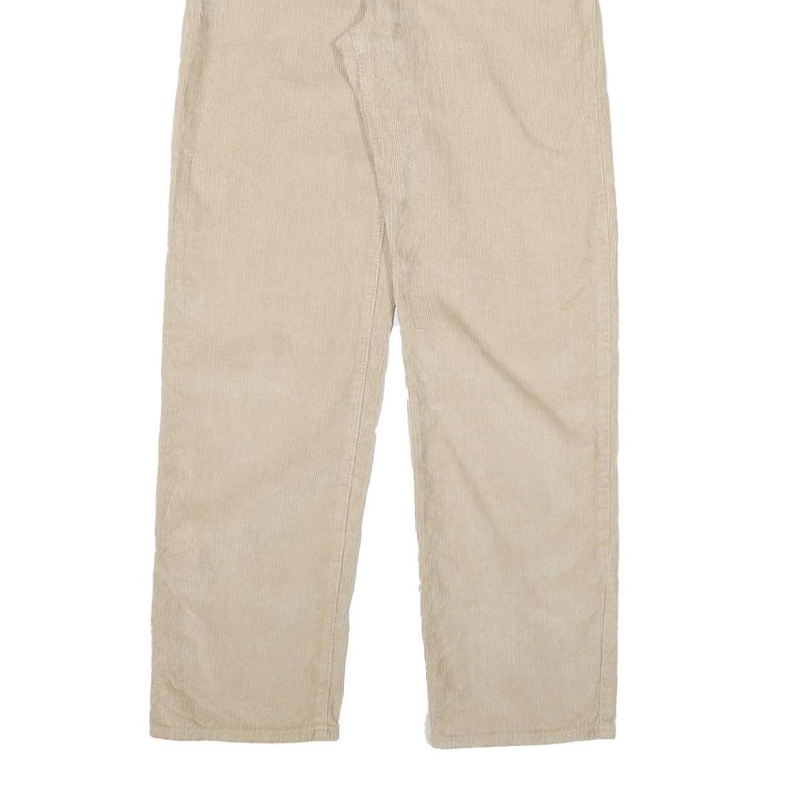 LEVI'S Womens Beige Cotton Blend Regular Straight Trousers W27 L30 Casual Zip