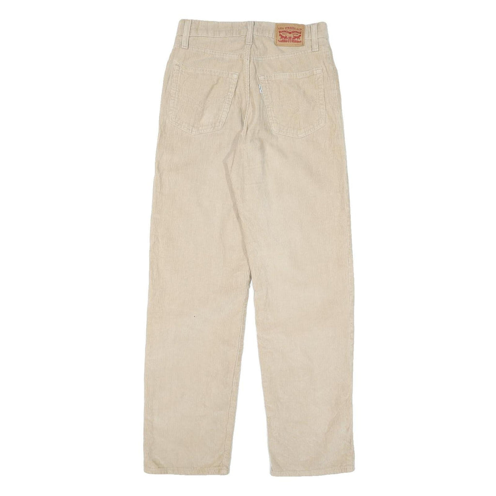 LEVI'S Womens Beige Cotton Blend Regular Straight Trousers W27 L30 Casual Zip