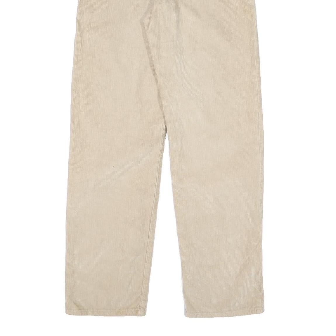 LEVI'S Womens Beige Cotton Blend Regular Straight Trousers W27 L30 Casual Zip