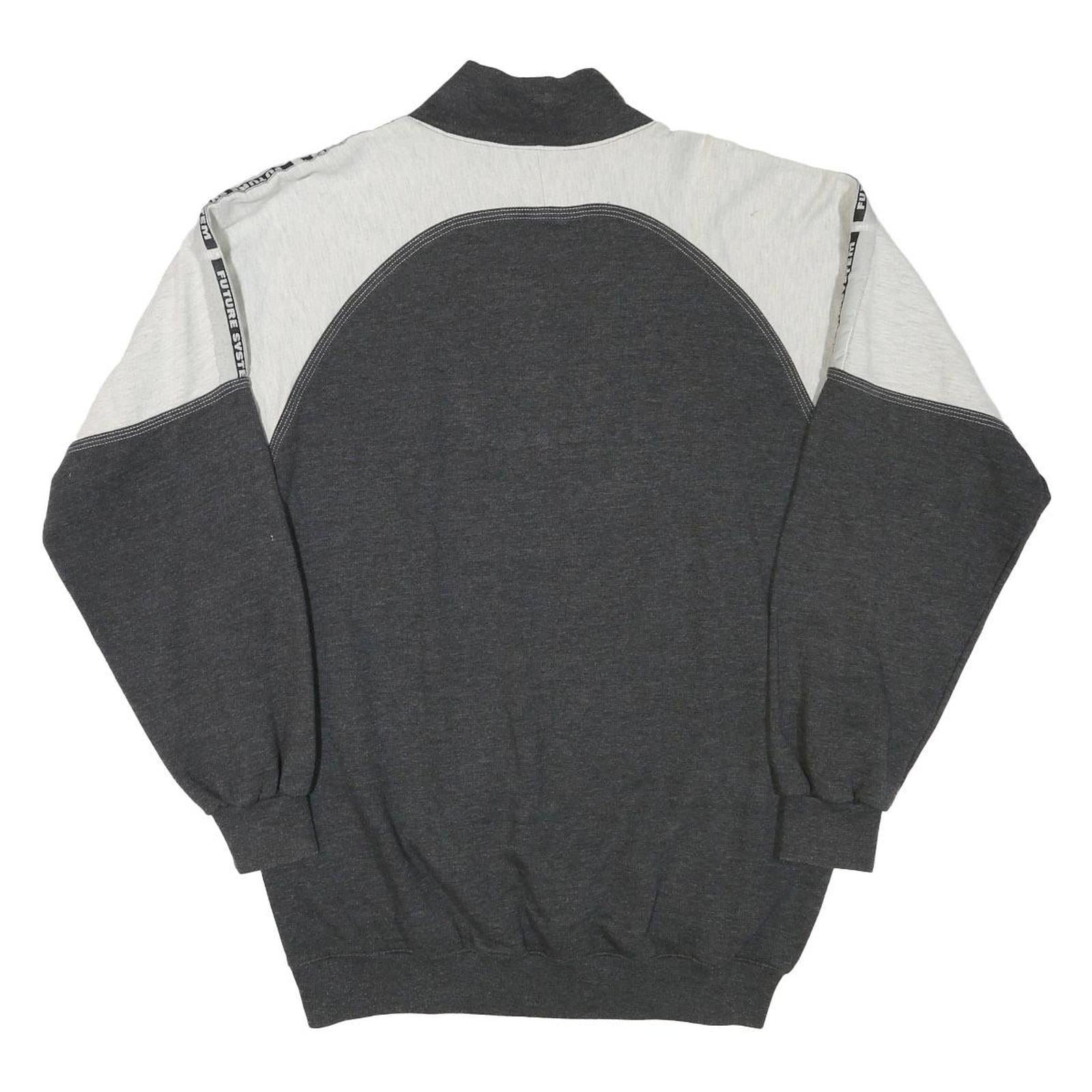 ACTIVE Mens Grey & White Future System 1/4 Zip XL Cotton Blend Sweatshirt