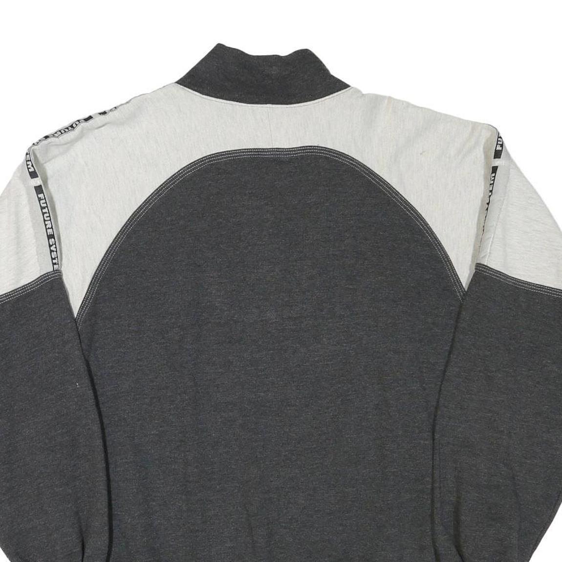 ACTIVE Mens Grey & White Future System 1/4 Zip XL Cotton Blend Sweatshirt
