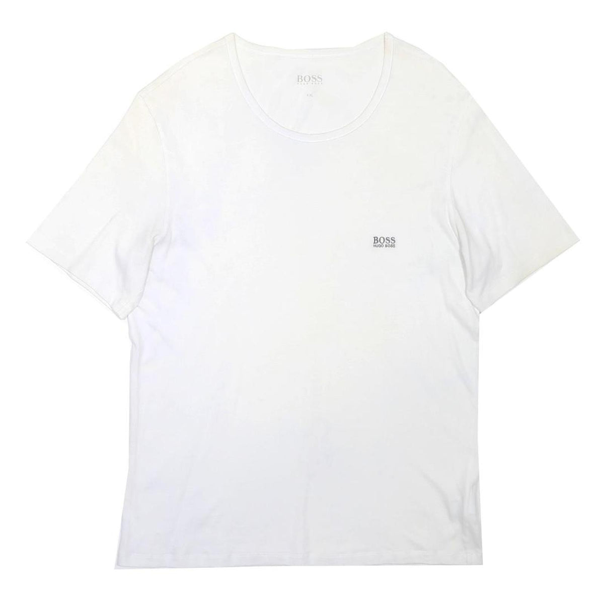 BOSS HUGO BOSS Mens White 2XL Cotton Blend Classic Short Sleeve Crew Neck