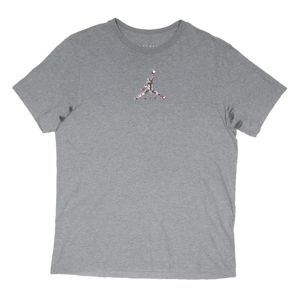 AIR JORDAN Mens Grey Graphic T-Shirt L Short Sleeve Crew Neck Sportswear